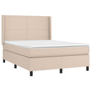 vidaXL cappuccino színű műbőr rugós ágy matraccal 140 x 190 cm