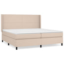 vidaXL cappuccino színű műbőr rugós ágy matraccal 200 x 200 cm