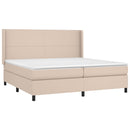 vidaXL cappuccino színű műbőr rugós ágy matraccal 200 x 200 cm