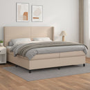vidaXL cappuccino színű műbőr rugós ágy matraccal 200 x 200 cm