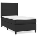 vidaXL fekete műbőr rugós ágy matraccal 100 x 200 cm