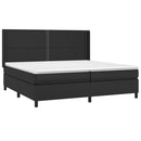 vidaXL fehér műbőr rugós ágy matraccal 200 x 200 cm