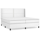 vidaXL fehér műbőr rugós ágy matraccal 200 x 200 cm