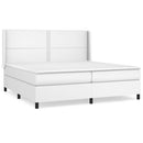 vidaXL fehér műbőr rugós ágy matraccal 200 x 200 cm