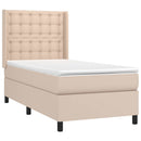 vidaXL cappuccino színű műbőr rugós ágy matraccal 100 x 200 cm