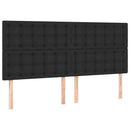 vidaXL fekete műbőr rugós ágy matraccal 160 x 200 cm