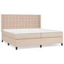 vidaXL cappuccino színű műbőr rugós ágy matraccal 200 x 200 cm
