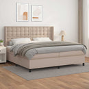 vidaXL cappuccino színű műbőr rugós ágy matraccal 200 x 200 cm