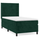 vidaXL sötétzöld bársony rugós ágy matraccal 80 x 200 cm