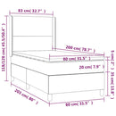 vidaXL sötétzöld bársony rugós ágy matraccal 80 x 200 cm