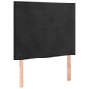 vidaXL fekete bársony rugós ágy matraccal 90 x 200 cm
