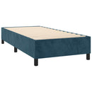 vidaXL sötétkék bársony rugós ágy matraccal 100 x 200 cm