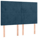 vidaXL sötétkék bársony rugós ágy matraccal 140x190 cm