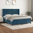 vidaXL sötétkék bársony rugós ágy matraccal 160x200 cm
