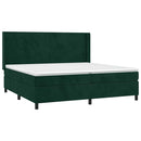 vidaXL sötétzöld bársony rugós ágy matraccal 200x200 cm