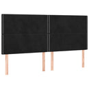 vidaXL fekete bársony rugós ágy matraccal 160x200 cm