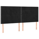 vidaXL fekete bársony rugós ágy matraccal 180x200 cm