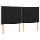 vidaXL fekete bársony rugós ágy matraccal 200x200 cm