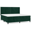 vidaXL sötétzöld bársony rugós ágy matraccal 200x200 cm
