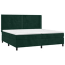 vidaXL sötétzöld bársony rugós ágy matraccal 200x200 cm
