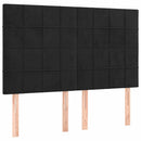 vidaXL fekete bársony rugós ágy matraccal 140 x 190 cm