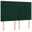 vidaXL sötétzöld bársony rugós ágy matraccal 140x200 cm