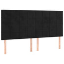 vidaXL fekete bársony rugós ágy matraccal 160x200 cm