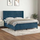 vidaXL sötétkék bársony rugós ágy matraccal 180x200 cm