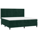 vidaXL sötétzöld bársony rugós ágy matraccal 200x200 cm