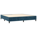 vidaXL sötétkék bársony rugós ágy matraccal 200x200 cm