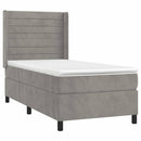 vidaXL világosszürke bársony rugós ágy matraccal 80 x 200 cm