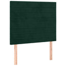 vidaXL sötétzöld bársony rugós ágy matraccal 90 x 200 cm