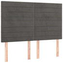 vidaXL sötétszürke bársony rugós ágy matraccal 140x190 cm