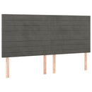 vidaXL sötétszürke bársony rugós ágy matraccal 180x200 cm