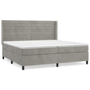 vidaXL világosszürke bársony rugós ágy matraccal 200x200 cm