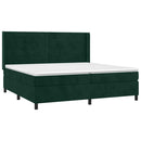 vidaXL sötétzöld bársony rugós ágy matraccal 200x200 cm