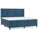 vidaXL sötétkék bársony rugós ágy matraccal 200x200 cm