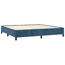 vidaXL sötétkék bársony rugós ágy matraccal 200x200 cm
