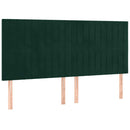 vidaXL sötétzöld bársony rugós ágy matraccal 180x200 cm