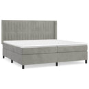 vidaXL világosszürke bársony rugós ágy matraccal 200x200 cm