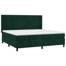 vidaXL sötétzöld bársony rugós ágy matraccal 200x200 cm