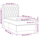vidaXL sötétzöld bársony rugós ágy matraccal 90 x 200 cm