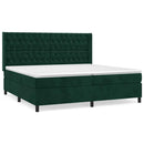 vidaXL sötétzöld bársony rugós ágy matraccal 200x200 cm