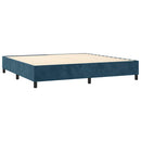 vidaXL sötétkék bársony rugós ágy matraccal 200x200 cm