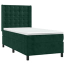 vidaXL sötétzöld bársony rugós ágy matraccal 80 x 200 cm