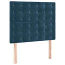 vidaXL sötétkék bársony rugós ágy matraccal 90 x 200 cm