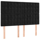 vidaXL fekete bársony rugós ágy matraccal 140 x 190 cm