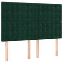 vidaXL sötétzöld bársony rugós ágy matraccal 140x190 cm