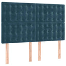 vidaXL sötétkék bársony rugós ágy matraccal 140x190 cm