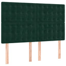 vidaXL sötétzöld bársony rugós ágy matraccal 140x200 cm